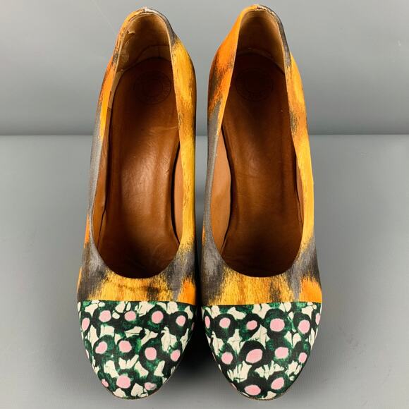 DRIES VAN NOTEN Size 9 Multi Color Silk Mixed Pattern Pumps - Picture 4 of 8